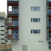 ArchitektInnen / KünstlerInnen: Elsa Prochazka<br>Projekt: Wohnhausanlage Donaufelderhof<br>Aufnahmedatum: 05/99<br>Format: 4x5'' C-Dia<br>Lieferformat: Dia-Duplikat, Scan 300 dpi<br>Bestell-Nummer: 8551/A8<br>
