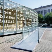 ArchitektInnen / KünstlerInnen: Adolf Krischanitz<br>Projekt: Österreichpavillon Frankfurter Buchmesse 1995<br>Aufnahmedatum: 09/95<br>Format: 4x5'' C-Dia<br>Lieferformat: Scan 300 dpi<br>Bestell-Nummer: 5777/7<br>