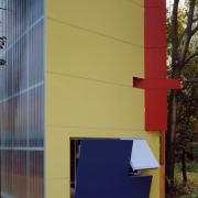 ArchitektInnen / KünstlerInnen: Adolf Krischanitz<br>Projekt: Traisenpavillon<br>Aufnahmedatum: 05/88<br>Format: 6x7cm C-Dia<br>Lieferformat: Scan 300 dpi<br>Bestell-Nummer: 2219/13<br>