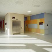 ArchitektInnen / KünstlerInnen: Helmut Wimmer, lenz+ büro für visuelle gestaltung<br>Projekt: Geriatriezentrum Leopoldstadt<br>Aufnahmedatum: 11/10<br>Format: 4x5'' C-Dia<br>Lieferformat: Scan 300 dpi<br>Bestell-Nummer: 13086/B<br>