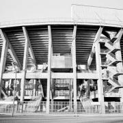 ArchitektInnen / KünstlerInnen: Erich Frantl<br>Projekt: Praterstadion - Ernst-Happel-Stadion<br>Aufnahmedatum: 03/82<br>Format: 24x36mm SW<br>Lieferformat: Scan 300 dpi<br>Bestell-Nummer: N2013/29<br>