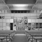 ArchitektInnen / KünstlerInnen: Johannes Spalt<br>Projekt: Salvator Am Wienerfeld - Salvatorkirche<br>Aufnahmedatum: 12/83<br>Format: 24x36mm SW<br>Lieferformat: Scan 300 dpi<br>Bestell-Nummer: N456/05<br>