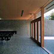 ArchitektInnen / KünstlerInnen: Barkow Leibinger<br>Projekt: Gründerzentrum Grüsch<br>Aufnahmedatum: 07/01<br>Format: 4x5'' C-Dia<br>Lieferformat: Dia-Duplikat, Scan 300 dpi<br>Bestell-Nummer: 10724/B<br>
