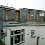 ArchitektInnen / KünstlerInnen: RLP Rüdiger Lainer + Partner, Rüdiger Lainer<br>Projekt: Penthouse Seilergasse, Dachbodenausbau<br>Aufnahmedatum: 06/95<br>Format: 6x7cm C-Dia<br>Lieferformat: Dia-Duplikat, Scan 300 dpi<br>Bestell-Nummer: 5524/12<br>